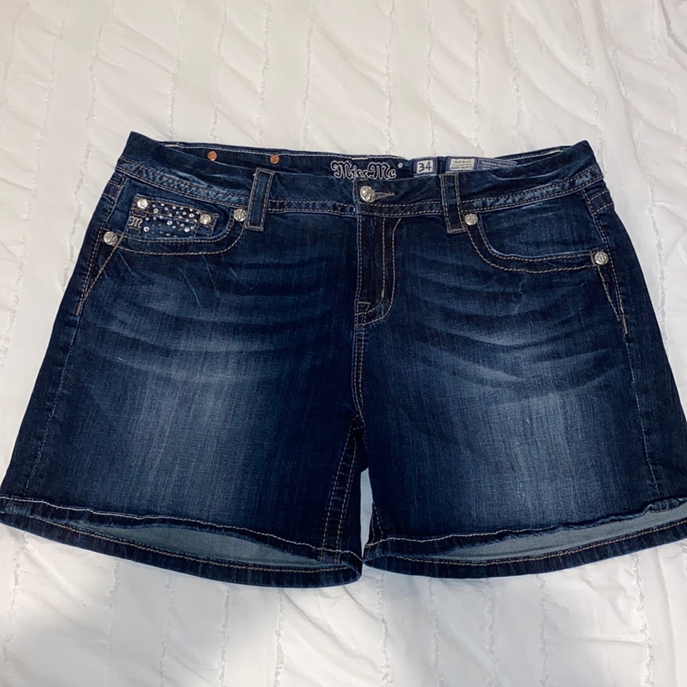 Miss Me Womens dark denim shorts
